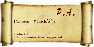 Pammer Aladár névjegykártya