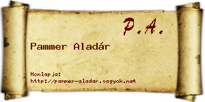Pammer Aladár névjegykártya
